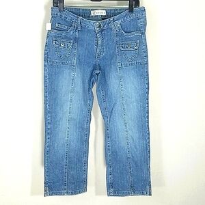 Arizona Hipster Capri Jeans | Juniors 9 Cropped Straight Leg Light Wash Stretch